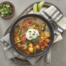Vegetables soupe with lentil & Chorizo