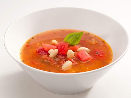 White Bean and Tomato Soup with Fresh Basil