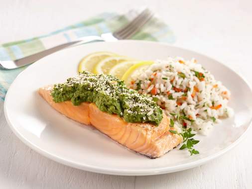 Filet of Salmon with Spice and Herbed Broccoli En Croute