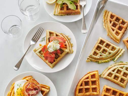 Savoury waffles with vegetables