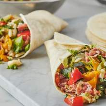 Chopped salad with grilled vegetables