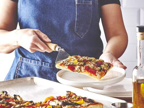 Pizza «pain plat» aux légumes grillés