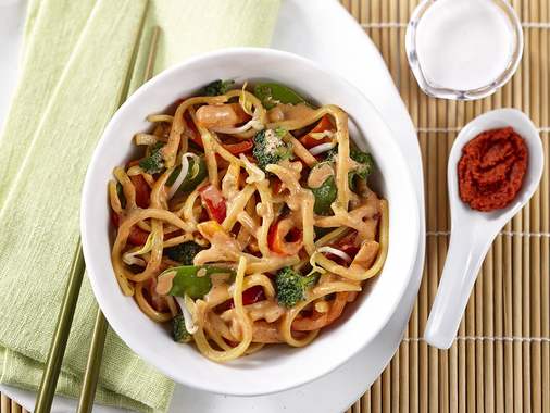 Pad Thaï style cari et lait de coco