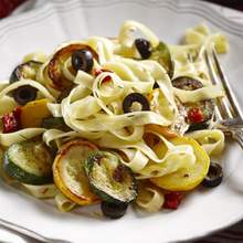 Tagliatelle with Green and Yellow Zucchini