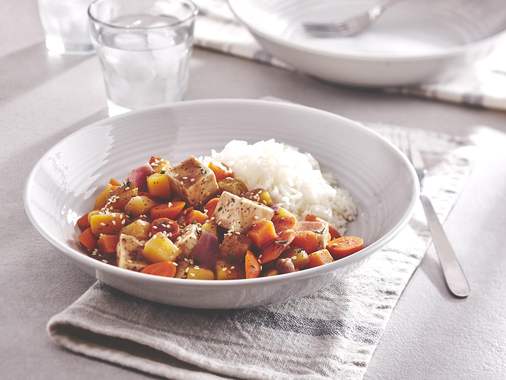 Pot-au-feu de légumes et de tofu